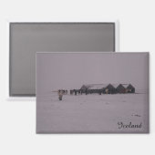 雪の磁石にアイスランドの馬 マグネット (正面/裏面)