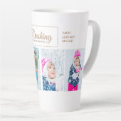 雪の祖父を通してダッシュイン4クリスマスフォト カフェラテマグ (右アングル)