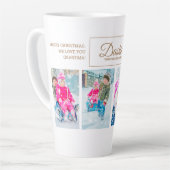 雪の祖父を通してダッシュイン4クリスマスフォト カフェラテマグ (左アングル)