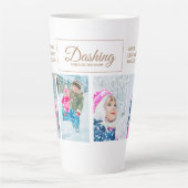 雪の祖父を通してダッシュイン4クリスマスフォト カフェラテマグ (正面)