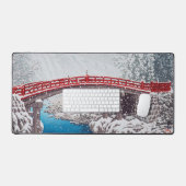 雪の神橋神橋の上の雪の日橋、蓮井 デスクマット (キーボード&マウス)