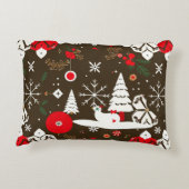 雪の祭典のパターン アクセントクッション (裏面)