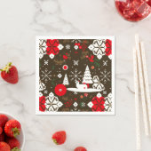 雪の祭典のパターン スタンダードカクテルナプキン (インサイチュ)