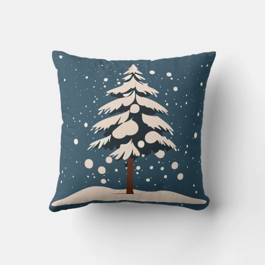 雪の秋と松 クッション (裏面)