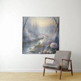 雪の秋の魔法の風景アート穏やかな冬 タペストリー