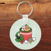 雪の秋ココアコールでウォームアップ – Winter Drink キーホルダー (裏面)