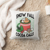 雪の秋ココアコールでウォームアップ – Winter Drink クッション (ブランケット)
