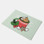 雪の秋ココアコールでウォームアップ – Winter Drink ドアマット (アングル)