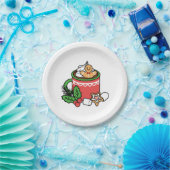 雪の秋ココアコールでウォームアップ – Winter Drink ペーパープレート (パーティー)