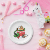 雪の秋ココアコールでウォームアップ – Winter Drink ペーパープレート (パーティー)