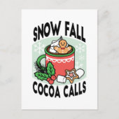 雪の秋ココアコールでウォームアップ – Winter Drink ポストカード (正面)