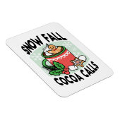 雪の秋ココアコールでウォームアップ – Winter Drink マグネット (右側)