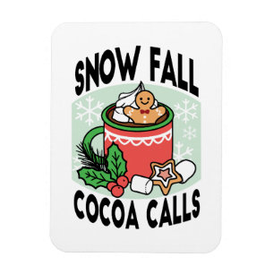 雪の秋ココアコールでウォームアップ – Winter Drink マグネット