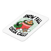 雪の秋ココアコールでウォームアップ – Winter Drink マグネット (左側)