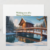 雪の積もった木製の橋 シーズンカード (正面/裏面)