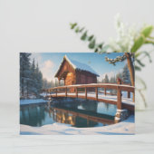 雪の積もった木製の橋 シーズンカード (スタンド正面)