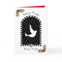 雪の空のクリスマスカードで鳩