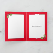 雪の空のクリスマスカードで鳩 カード (内部)