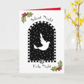 雪の空のクリスマスカードで鳩 カード (黄色い花)