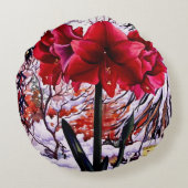 雪の窓によるアマリリス ラウンドクッション (裏面)