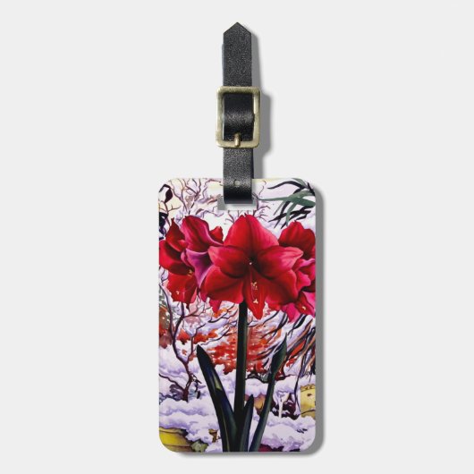 雪の窓によるアマリリス ラゲッジタグ (正面縦)