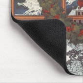 雪の窓のヴィンテージクリスマスリース マウスパッド (コーナー)