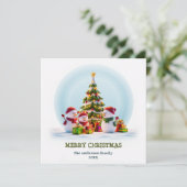 雪の笑顔とホリデーの喜び クリスマスカード (スタンド正面)