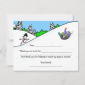 雪の管の誕生会は記入しますノートを感謝していしています サンキューカード (正面)