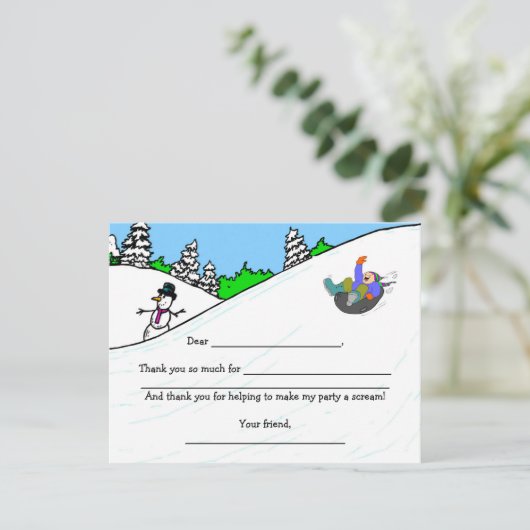 雪の管の誕生会は記入しますノートを感謝していしています サンキューカード (スタンド正面)