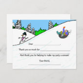 雪の管の誕生会は記入しますノートを感謝していしています サンキューカード (正面/裏面)