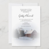 雪の納屋サイロウィンターウェディングリハーサルディナー 招待状 (正面)