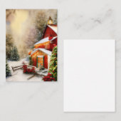 雪の納屋バジェットミニクリスマス ノートカード (正面/裏面)