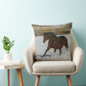 雪の純血種の馬のランニング クッション (椅子)