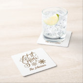 雪の紙パーソナライズされたクリスマスのコースター スクエアペーパーコースター (インサイチュ)