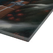 雪の素晴らしクリスマスにピレネーの犬 カッティングボード (角)