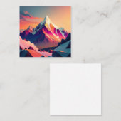 雪の素晴らし多いカラフルの夕日。 スクエア名刺 (正面/裏面)