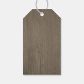 雪の素朴エバーグリーン結婚ランタン ギフトタグ (裏面)