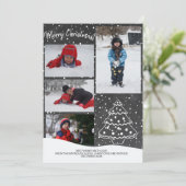 雪の素朴クリスマスツリーの黒板の写真 シーズンカード (スタンド正面)