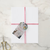 雪の素朴クリスマスディアツリーランタンギフトラベル ギフトタグ (より糸付き)