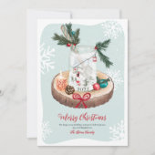 雪の素朴木のクリスマスイラストレーション シーズンカード (正面)