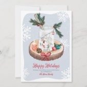 雪の素朴木のクリスマスイラストレーション シーズンカード (正面)