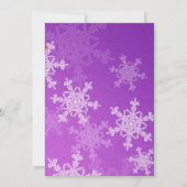 雪の紫の雪の結晶クリスマスパーティー 招待状 (裏面)