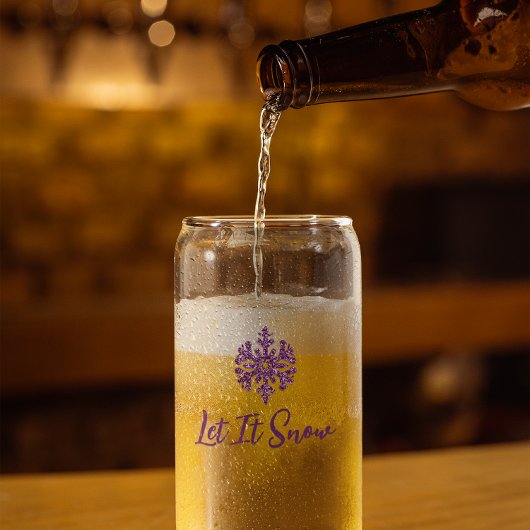 雪の紫の雪の結晶 ガラス缶