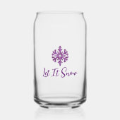 雪の紫の雪の結晶 ガラス缶 (正面)