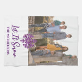 雪の紫の雪の結晶 キッチンタオル (横)