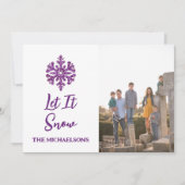 雪の紫の雪の結晶 シーズンカード (正面)