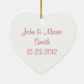 雪の結婚式の保存日付 セラミックオーナメント (裏面)