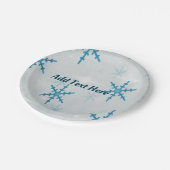 雪の結晶がきらきらと輝くクリスマス ペーパープレート (アングル)