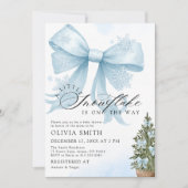 雪の結晶がやってくる！ベイビーシャワーパーティー 招待状 (正面)