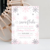 雪の結晶がやってくる！ベイビーシャワー 招待状